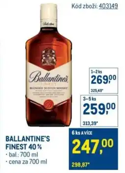 Makro Ballantine's finest 40% nabídka