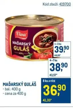 Makro Maďarský guláš nabídka