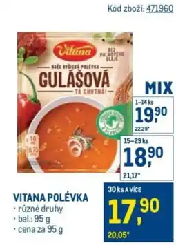 Makro Vitana polévka nabídka