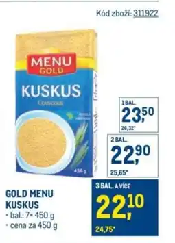 Makro Gold menu kuskus nabídka