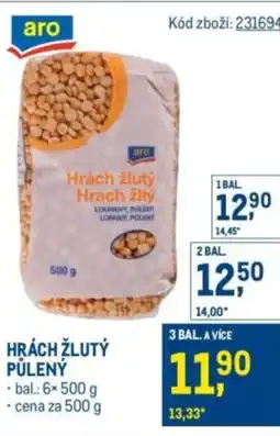 Makro Hrách žlutý půlený nabídka