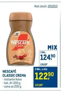 Makro Nescafé classic crema nabídka