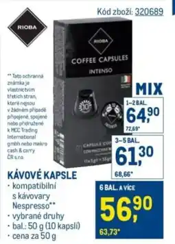 Makro Kávové kapsle nabídka