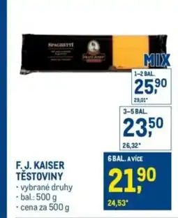 Makro F. j. kaiser těstoviny nabídka