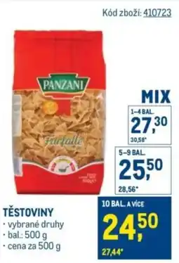Makro PANZANI Těstoviny nabídka