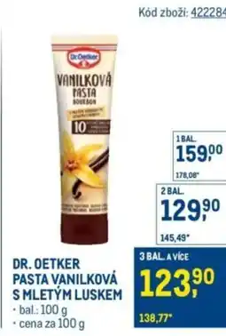 Makro Dr. oetker pasta vanilková s mletým luskem nabídka
