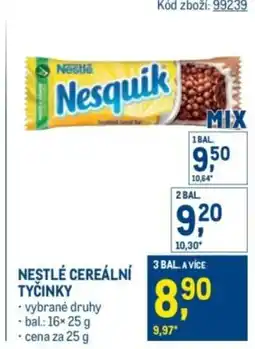 Makro Nestlé cereální tyčinky nabídka