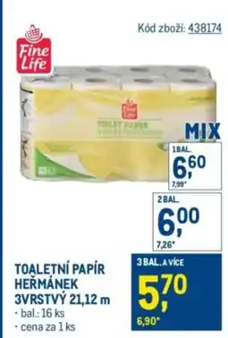 Makro Fine Life Toaletní papír heřmánek 3vrstvý 21,12 m nabídka