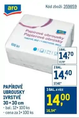 Makro Aro Papírové ubrousky 1vrstvé nabídka