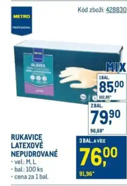 Makro Rukavice latexové nepudrované nabídka