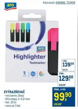 Makro Aro Zvýrazňovač nabídka