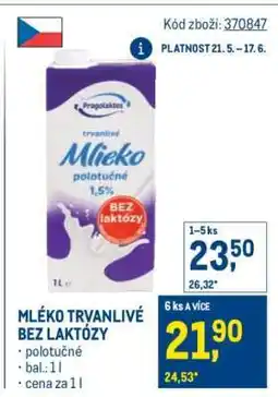 Makro MLÉKO TRVANLIVÉ BEZ LAKTÓZY nabídka