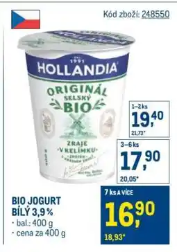 Makro Bio jogurt bílý 3,9 % nabídka
