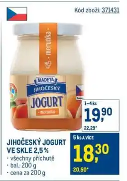 Makro JIHOČESKÝ JOGURT VE SKLE 2,5 % nabídka
