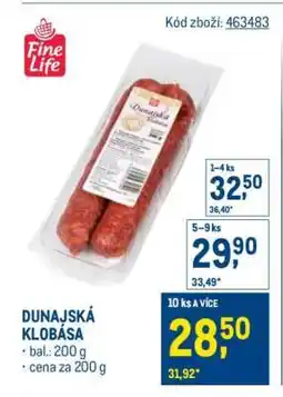 Makro Dunajská klobása nabídka