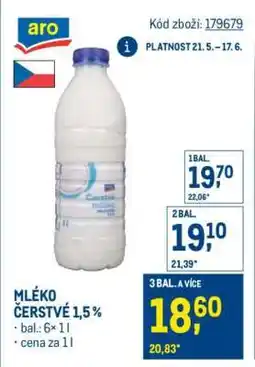 Makro Mléko čerstvé 1,5 % nabídka