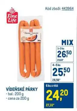 Makro Vídeňské párky* • nabídka