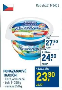 Makro Pomazánkové tradiční nabídka