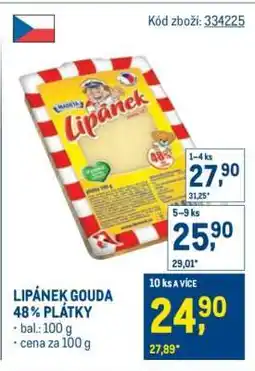 Makro Lipánek Gouda 48% plátky nabídka