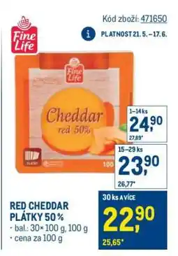 Makro RED CHEDDAR PLÁTKY 50 % nabídka
