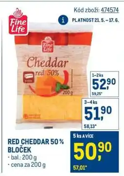 Makro RED CHEDDAR 50 % BLOČEK nabídka