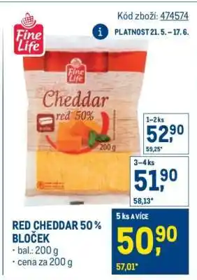 Makro RED CHEDDAR 50 % BLOČEK nabídka