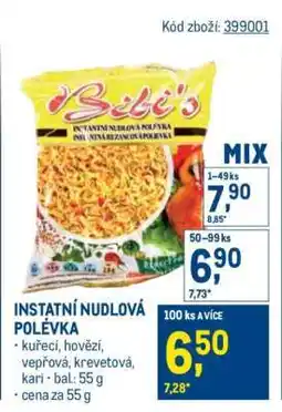 Makro Instantní nudlová polévka nabídka