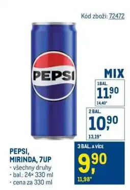 Makro Pepsi, Mirinda, 7Up nabídka