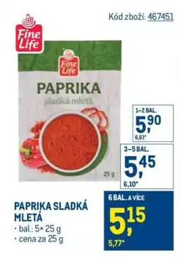 Makro Paprika sladká mletá nabídka