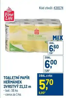 Makro TOALETNÍ PAPÍR HEŘMÁNEK 3VRSTVÝ 21,12 m nabídka