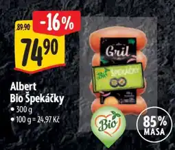Albert Albert Bio Špekáčky nabídka