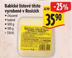 Albert Babičké listové těsto vyrobené v Rosicích nabídka