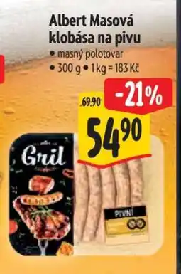 Albert Albert Masová klobása na pivu nabídka