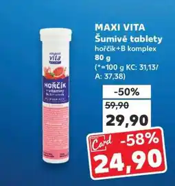 Kaufland MAXI VITA Šumivé tablety hořčík+B komplex 80 g nabídka