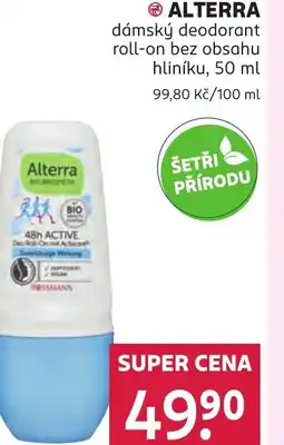 Rossmann ALTERRA dámský deodorant roll-on bez obsahu nabídka