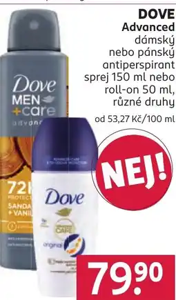 Rossmann DOVE Advanced dámský nebo pánský antiperspirant sprej nabídka