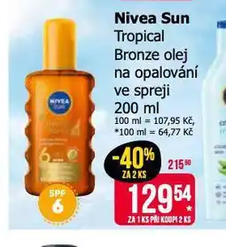 Teta Nivea sun olej na opalování nabídka