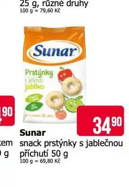 Teta Sunar snack prstýnky s jablečnou příchutí nabídka