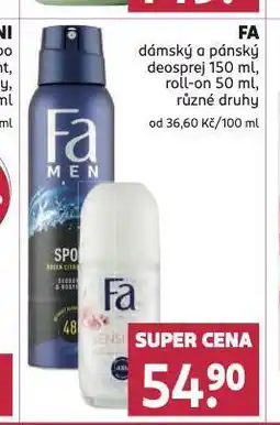 Rossmann Fa deospray / roll-on nabídka