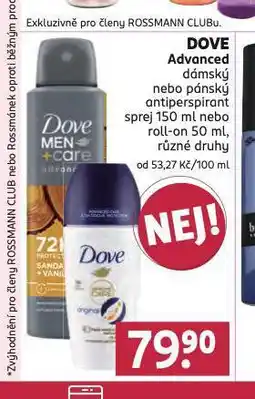 Rossmann Dove advanced antiperspirant nabídka