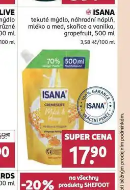 Rossmann Isana tekuté mýdlo nabídka