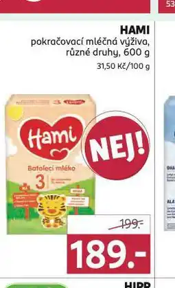 Rossmann Hami pokračovací mléčná výživa nabídka