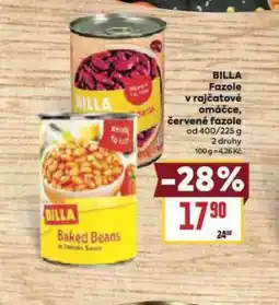 Billa Billa červené fazole nabídka