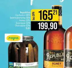 Jip Republica Exclusive 38% Solera Sistema 38% Honey 33% Espresso 33% Chocolate 33% 0,5l nabídka