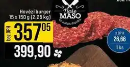 Jip Hovězí burger naše 15 x 150 g 2,25 kg nabídka