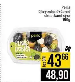 Jip Perla Olivy zelené+černé s kostkami sýra 150g nabídka