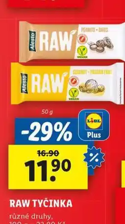 Lidl Raw tyčinka nabídka