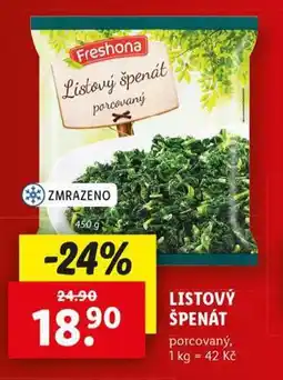 Lidl Listový špenát nabídka