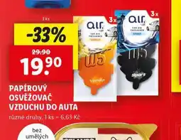 Lidl Papírový osvěžovač vzduchu do auta nabídka