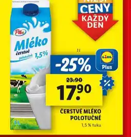 Lidl Čerstvé mléko polotučné nabídka